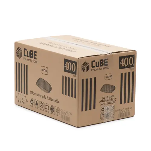DELICUBE DR-ORL-C Lid Dome Plastic Clear For Container - pack of 400